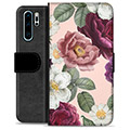 Huawei P30 Pro prémiové puzdro na peňaženku - Romantické kvety