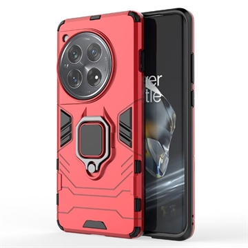 OnePlus 12 Hybrid Case s Držiakom Prsteňa - Červená