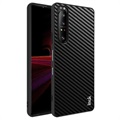 IMAK LX -5 Sony Xperia 1 III Hybridný prípad - uhlíkové vlákno - čierna