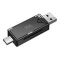 KAWAU C351 USB 3.0 vysokorýchlostný typ C + USB SD / TF Card Reader Prenosný OTG adaptér