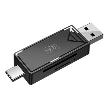 KAWAU C351 USB 3.0 vysokorýchlostný typ C + USB SD / TF Card Reader Prenosný OTG adaptér