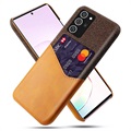 KSQ Samsung Galaxy Note20 puzdro s vreckom na kartu - hnedé