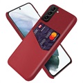 KSQ Samsung Galaxy S22 5G puzdro s vreckom na kartu - červená