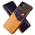 Puzdro KSQ iPhone 11 s vreckom na kartu - káva