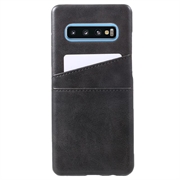 Plastové Puzdro Samsung Galaxy S10 Potiahnuté KSQ s Vreckami na Karty – Čierne