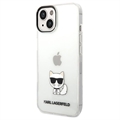 Karl Lagerfeld Choupette Logo iPhone 14 Plus Puzdro - Transparentné