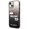 Karl Lagerfeld Gradient Karl & Choupette iPhone 14 Puzdro - Čierny