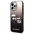 Karl Lagerfeld Gradient Karl & Choupette iPhone 14 Pro Max Puzdro - Čierny