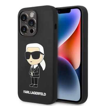 Karl Lagerfeld Ikonik silikónové puzdro iPhone 15 Pro Max - Čierne