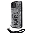 iPhone 11 Karl Lagerfeld Reversible Sequins Puzdro - Čierne / Strieborné