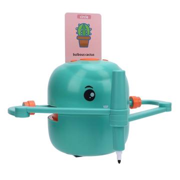 Kids Art Learning Robot Drawing Machine with 100 Activity Cards - Green