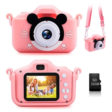 Kids Digital Camera with 32GB Memory Card - Pink
