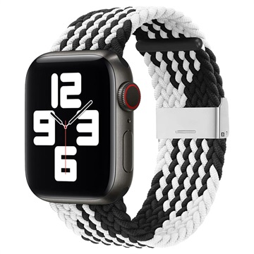 Apple Watch Series Ultra 2/Ultra/10/9/8/7/SE/6/5/4/4/3/2/1 pletený remienok - 49mm/46mm/45mm/44mm/42mm - čierna/biela