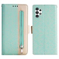 Čipkovaný vzor Samsung Galaxy A13 Puzdrá peňaženky - zelená