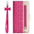 Čipkový vzor iPhone 11 Pro Wallet Case - Hot Pink