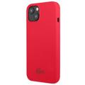 Lacoste iPhone 13 tekutý silikónový puzdro - červená