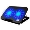 Cooler pre laptop / nastaviteľný stojan s ventilátormi LED N99 - čierna