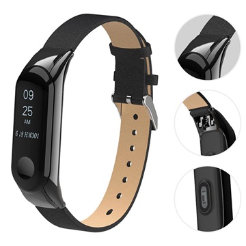 Xiaomi Mi Smart Band 4 Kožený remienok - čierny