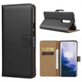 OnePlus 7 Pro Leather Wallet Cure so stojanom - čierna