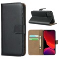 iPhone 12 Mini kožená peňaženka s stojanom - čierna