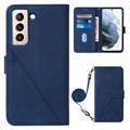 Séria liniek Samsung Galaxy S22 5G Puzdrá peňaženky - modrá