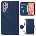 Séria liniek Samsung Galaxy S22 Ultra 5G Wallet Case - Blue