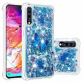 Kvapalné trblietky Samsung Galaxy A70 TPU puzdro - Blue Butterfly