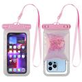 Liquid Glitter Universal IPX8 Waterproof Case - 7.2" - Pink