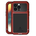 Love Mei Powerful iPhone 14 Pro Hybridné Puzdro - Červená