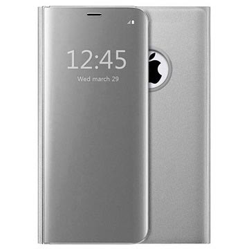 Luxury Series Mirror View iPhone 7 Plus / 8 Plus Flip Case - Striebro