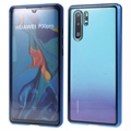 Magnetické Puzdro na Huawei P30 Pro s Tvrdeným Sklom - Modrá