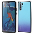 Magnetické Puzdro na Huawei P30 Pro s Tvrdeným Sklom - Strieborná