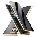 Samsung Galaxy S23 Ultra 5G Magnetické Puzdro s Tvrdeným Sklom - Ochrana Osobných Údajov - Zlato