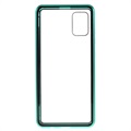 Samsung Galaxy A51 magnetické puzdro s temperovaným sklom - zelená