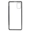 Samsung Galaxy A51 magnetické puzdro s temperovaným sklom - strieborné