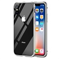 Magnetické puzdro pre iPhone X s temperovaným sklom zadným sklom - sivé