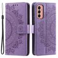 Samsung Galaxy A14/A14 5G Séria Mandala Puzdro - Fialová