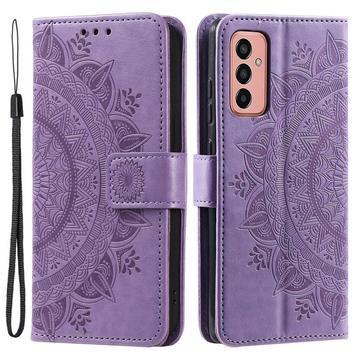 Samsung Galaxy A14/A14 5G Séria Mandala Puzdro - Fialová
