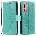 Samsung Galaxy A14/A14 5G Séria Mandala Puzdro - Zelená
