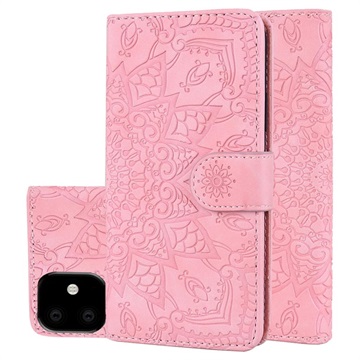 Mandala Series iPhone 11 peňaženka s stojanom - ružová