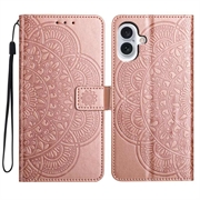 iPhone 16 Plus Séria Mandala Puzdro - Ružové zlato