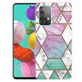 Mramorový vzor Samsung Galaxy A32 (4G) TPU Case - Pink / Cyan