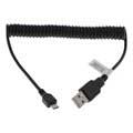 Špirálový kábel micro USB - čierna - 0,5 m -10 m