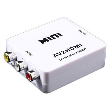 Mini Full HD 1080p RCA AV / HDMI prevodník - biely