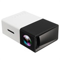 Mini prenosný projektor s plným HD LED YG300 - čierna / biela