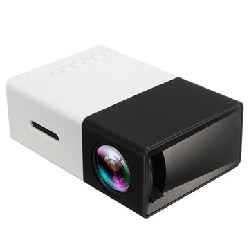 Mini prenosný projektor s plným HD LED YG300 (Otvorený box vyhovuje) - čierna / biela