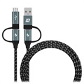 Momax Onelink 4-v-1 univerzálny kábel-USB-C, MicrousB, USB 2.0-1,2 m