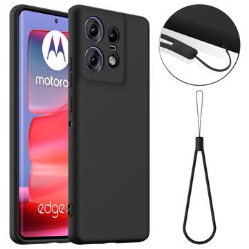 Tekuté silikónové puzdro na Motorola Edge 50 Pro – kompatibilné s MagSafe – Čierne