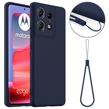 Tekuté silikónové puzdro na Motorola Edge 50 Pro – kompatibilné s MagSafe – Tmavomodrá