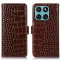 Crocodile Séria Motorola Edge 60 Fusion Kožené Puzdro na Peňaženku s RFID